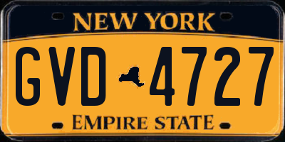 NY license plate GVD4727