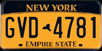 NY license plate GVD4781