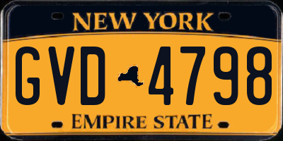 NY license plate GVD4798