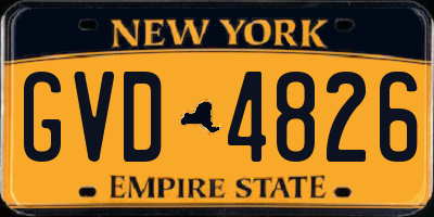 NY license plate GVD4826