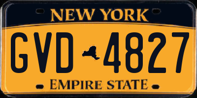 NY license plate GVD4827
