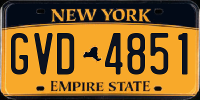 NY license plate GVD4851
