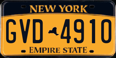 NY license plate GVD4910