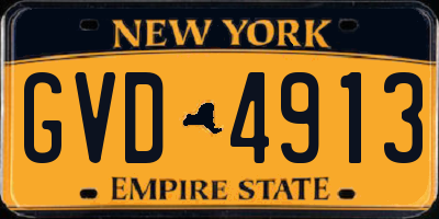 NY license plate GVD4913