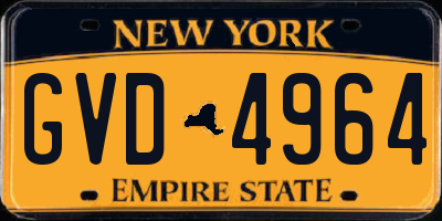 NY license plate GVD4964