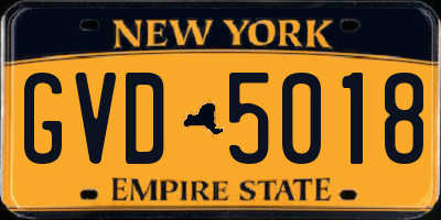 NY license plate GVD5018