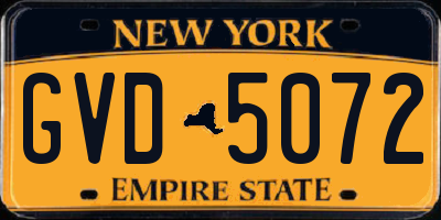 NY license plate GVD5072