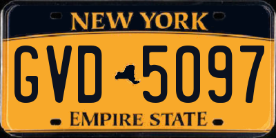 NY license plate GVD5097