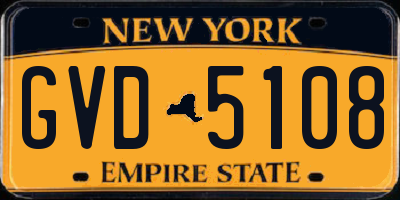 NY license plate GVD5108