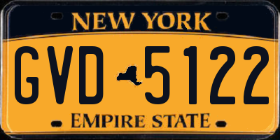 NY license plate GVD5122