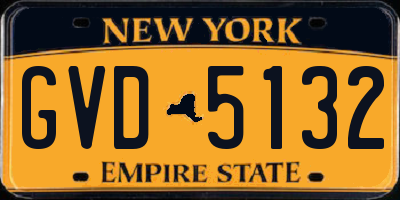 NY license plate GVD5132