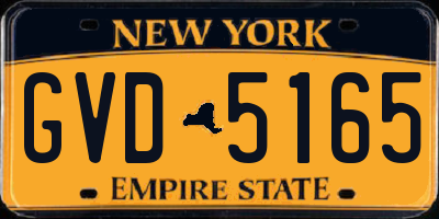 NY license plate GVD5165