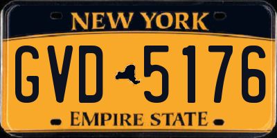 NY license plate GVD5176
