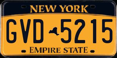 NY license plate GVD5215