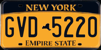 NY license plate GVD5220