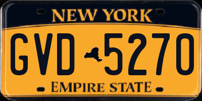 NY license plate GVD5270