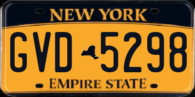 NY license plate GVD5298