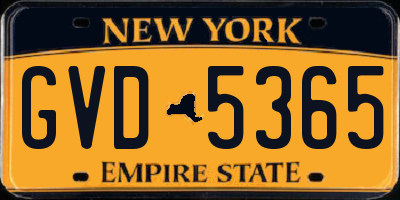 NY license plate GVD5365