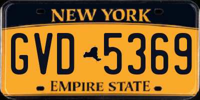 NY license plate GVD5369