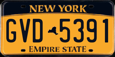 NY license plate GVD5391