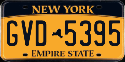 NY license plate GVD5395