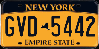 NY license plate GVD5442