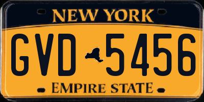 NY license plate GVD5456