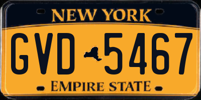 NY license plate GVD5467