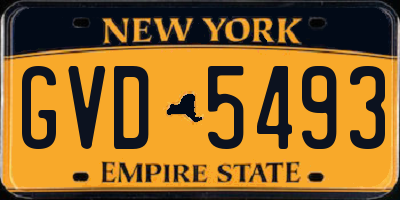 NY license plate GVD5493