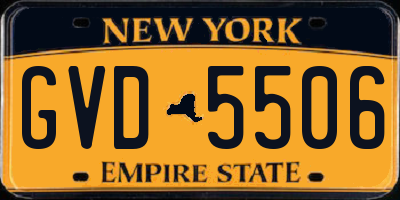 NY license plate GVD5506