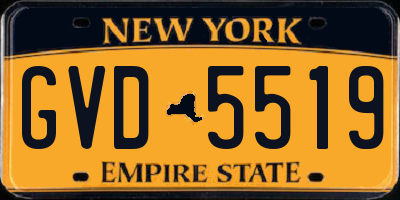 NY license plate GVD5519