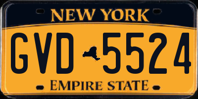NY license plate GVD5524