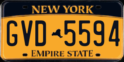 NY license plate GVD5594