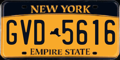 NY license plate GVD5616