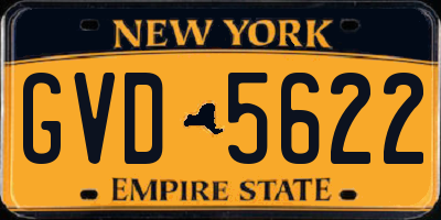 NY license plate GVD5622