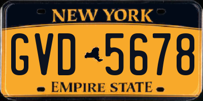 NY license plate GVD5678