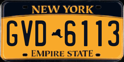 NY license plate GVD6113