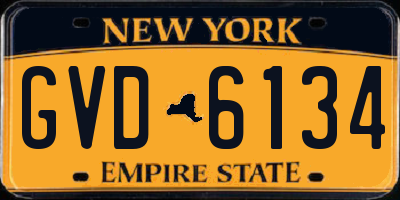 NY license plate GVD6134