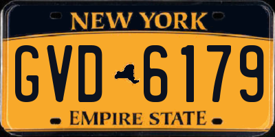 NY license plate GVD6179