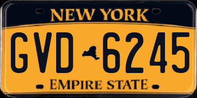 NY license plate GVD6245