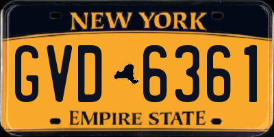 NY license plate GVD6361