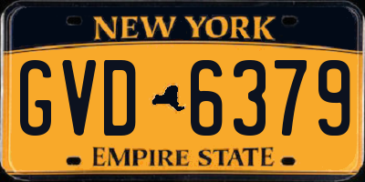 NY license plate GVD6379