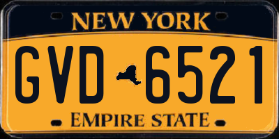 NY license plate GVD6521