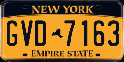 NY license plate GVD7163