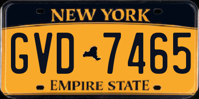 NY license plate GVD7465