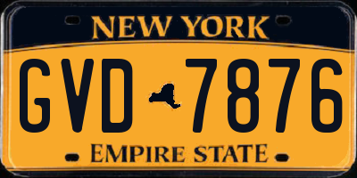NY license plate GVD7876