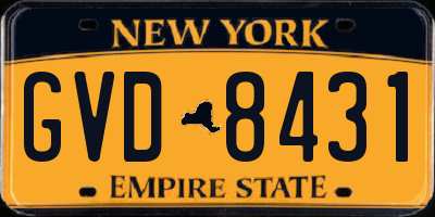 NY license plate GVD8431