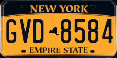 NY license plate GVD8584