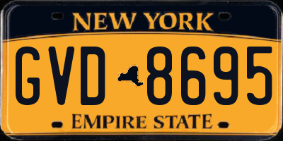 NY license plate GVD8695