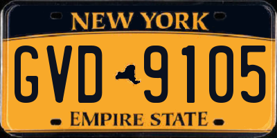 NY license plate GVD9105
